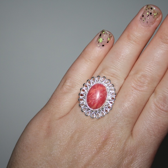 Beautiful Silver Rhodochrosite Ring NWOT - Picture 5 of 5